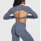 Long sleeve open back crop top moisture wicking athletic fit gym tees