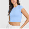Short sleeve bodycon fit crop tees for women