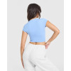 Short sleeve bodycon fit crop tees for women