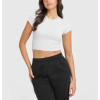 Short sleeve bodycon fit crop tees for women