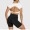 Heart neckline twist front short sleeve tees cut out back sports t shirts