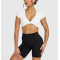 Heart neckline twist front short sleeve tees cut out back sports t shirts