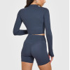 Timeless Long sleeve cropped yoga jackets with thumbholes