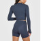 Timeless Long sleeve cropped yoga jackets with thumbholes