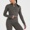 Timeless Long sleeve cropped yoga jackets with thumbholes