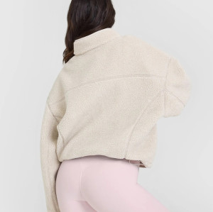 Fall winter relax fit cotton fleece jackets women's heavy weight coats