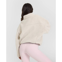 Fall winter relax fit cotton fleece jackets women's heavy weight coats