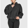 Fall winter relax fit cotton fleece jackets women's heavy weight coats