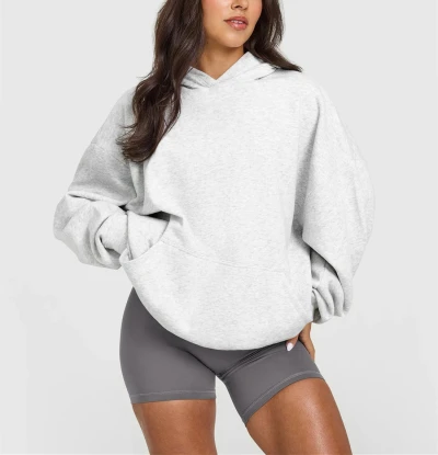 Women's cozy fit hooded pullovers with kangaroo pockets high quality cotton blend mid weight sweatshirts