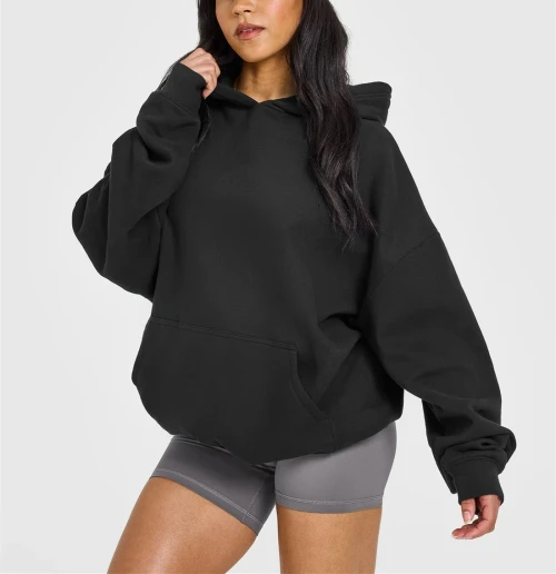 Women's cozy fit hooded pullovers with kangaroo pockets high quality cotton blend mid weight sweatshirts