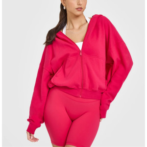 Women';s full zipper relaxed fit hoodies cotton blend comfortable hooded jackets