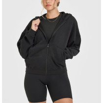 Women';s full zipper relaxed fit hoodies cotton blend comfortable hooded jackets