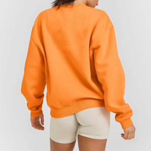 Versatile Crew neck oversized sweatshirts hip length long sleeve pullovers