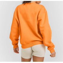 Versatile Crew neck oversized sweatshirts hip length long sleeve pullovers