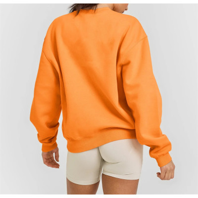 Versatile Crew neck oversized sweatshirts hip length long sleeve pullovers