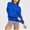 Versatile Crew neck oversized sweatshirts hip length long sleeve pullovers