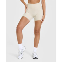 High waisted compressive shorts no front seam squat proof biker shorts