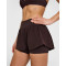 High waist double layer running shorts with zipper pockets 2 in 1 moisture wicking gym shorts