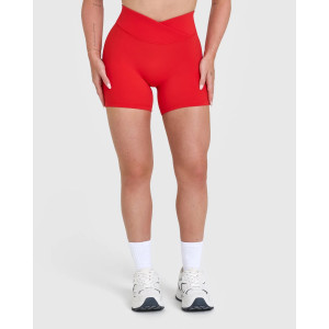 Crossover waist contouring gym shorts glute separation yoga shorts