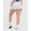 Vintage raw edge relaxed fit shorts with adjustable waist
