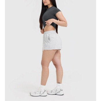 Vintage raw edge relaxed fit shorts with adjustable waist