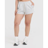 Vintage raw edge relaxed fit shorts with adjustable waist