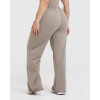 Women's wide leg lounge pants raw edge athleisure style cotton sweatpants