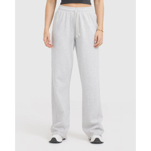 Women's wide leg lounge pants raw edge athleisure style cotton sweatpants