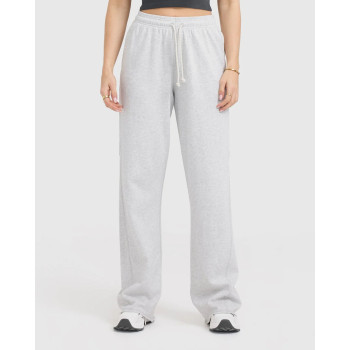 Women's wide leg lounge pants raw edge athleisure style cotton sweatpants