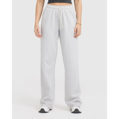 Women's wide leg lounge pants raw edge athleisure style cotton sweatpants