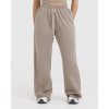 Women's wide leg lounge pants raw edge athleisure style cotton sweatpants