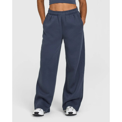 Women's adjustable waist straight leg pants with side pockets relaxed fit cozy everyday sweatpants