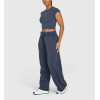 Women's adjustable waist straight leg pants with side pockets relaxed fit cozy everyday sweatpants