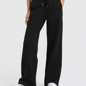 Women's adjustable waist straight leg pants with side pockets relaxed fit cozy everyday sweatpants