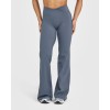 Wrap waist no front seam flared pants v shape flattering bell bottom leggings