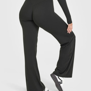 High waisted lightweight straight leg pants butt lifting buttery soft yoga pants