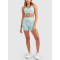 Women's medium impact v neck cross back sports bra supportive hollow back gym top