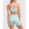 Women's medium impact v neck cross back sports bra supportive hollow back gym top