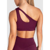Medium support one shoulder front cut out sports bra