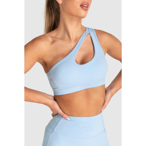 Medium support one shoulder front cut out sports bra