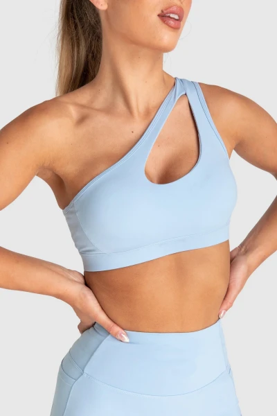 Medium support one shoulder front cut out sports bra