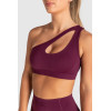 Medium support one shoulder front cut out sports bra
