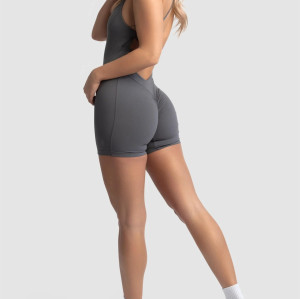 Studio to street gym onesies with built in bra back cross workout jumpsuits