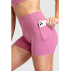 High waist no front seam yoga shorts with side pockets butt lifting biker shorts