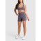 High waist no front seam yoga shorts with side pockets butt lifting biker shorts