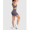 High waist no front seam yoga shorts with side pockets butt lifting biker shorts