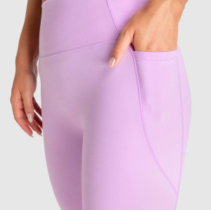Tummy control flattering butt lifting yoga leggings with side pockets nylon spandex full length tights