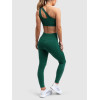 Tummy control flattering butt lifting yoga leggings with side pockets nylon spandex full length tights