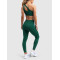 Tummy control flattering butt lifting yoga leggings with side pockets nylon spandex full length tights