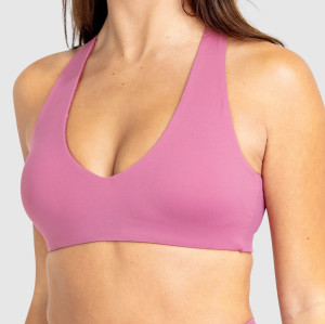 Women's light support v neck padded sports bra wide strap cross over yoga bralette